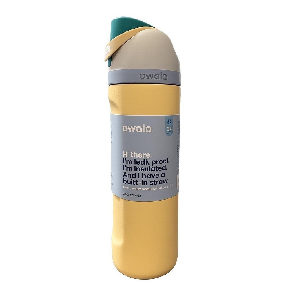 Owala FreeSip 24oz Insulated Stainless Steel Water Bottle Sunny Daze Yellow NEW